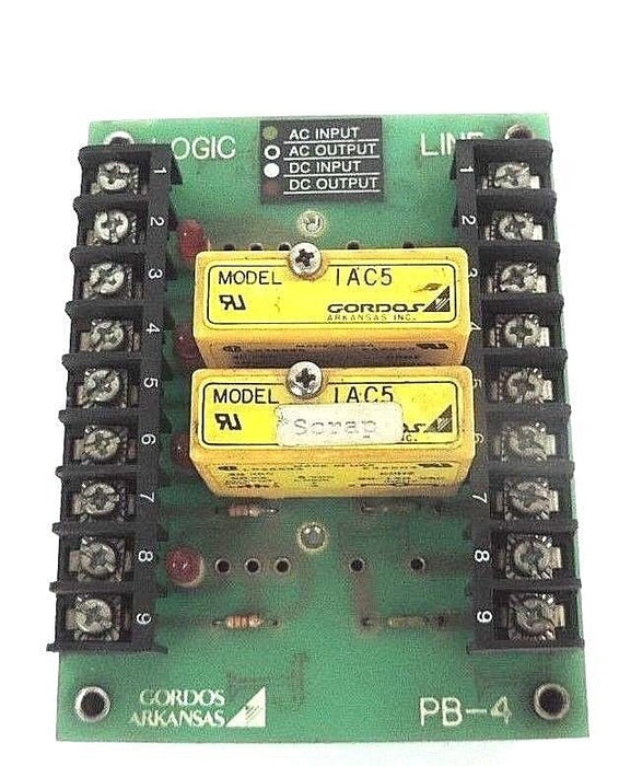 GORDOS ARKANSAS PB-4 BOARD W/ TWO IAC5 RELAYS 4487100016