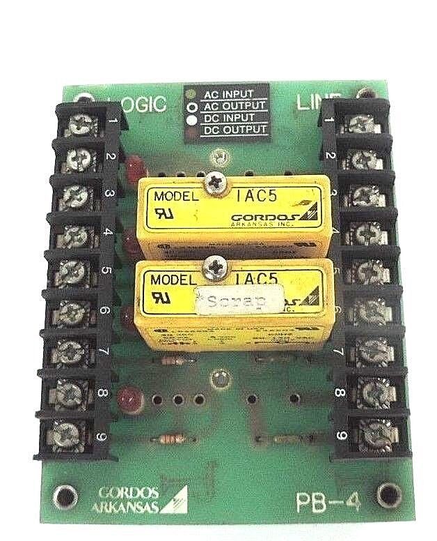 GORDOS ARKANSAS PB-4 BOARD W/ TWO IAC5 RELAYS 4487100016