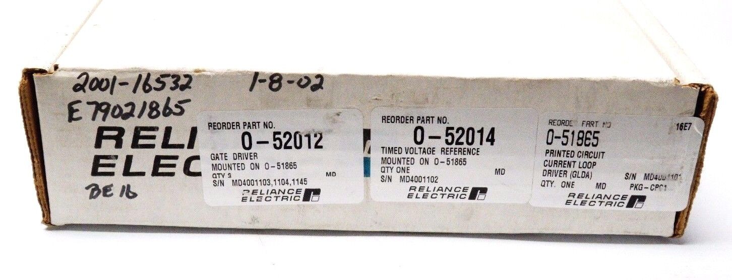 NIB RELIANCE ELECTRIC 0-51865 / O-51865 W/(3) 0-52012 (1) 0-52014 051865 O51865