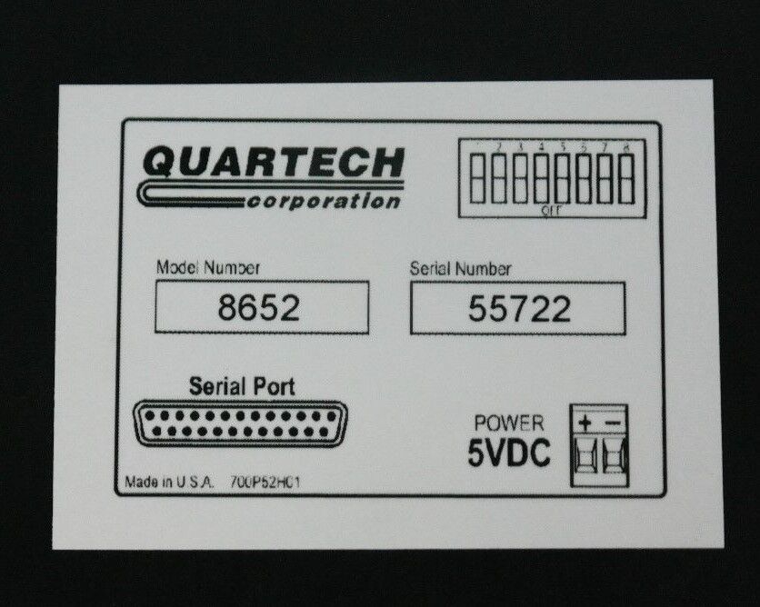 NIB QUARTECH 8652 PLC PROGRAMMING INTERFACE 16-KEY 5VDC