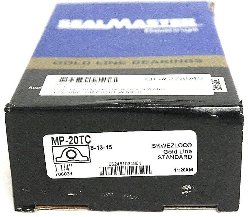NIB SEALMASTER MP-20TC PILLOW BLOCK BEARING 1-1/4IN, MP20TC