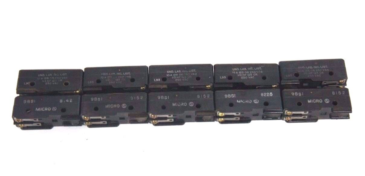 LOT OF 10 HONEYWELL MICROSWITCH 9BS1 LIMIT SWITCHES