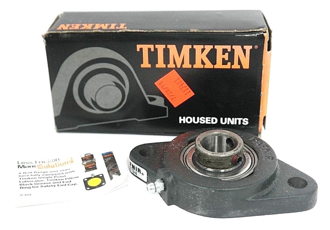 NIB TIMKEN SCJT 3/4 BALL BEARING MOUNTED 2-BOLT 3/4IN BORE DIA.