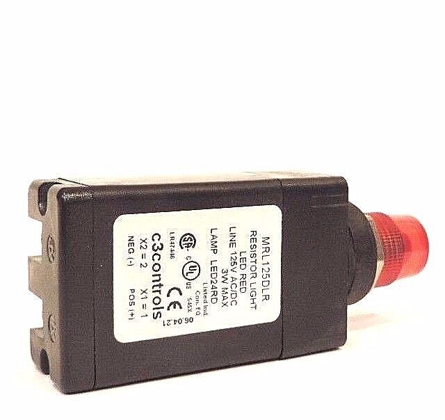 NEW C3 CONTROLS MRL125DLR RESISTOR LIGHT LED RED LINE 125V AC/DC 3W MAX, LED24RD