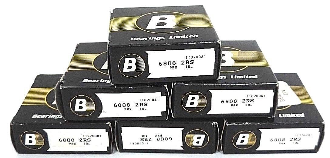 LOT OF 6 NIB BEARINGS LIMITED 6808 2RS BEARINGS 68082RS