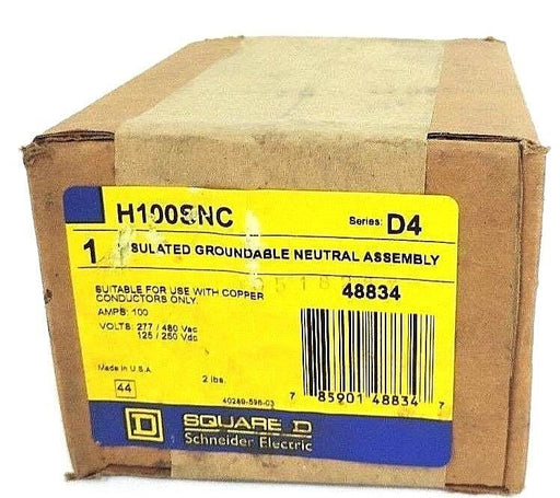 F/S SQUARE D H100SNC SER. D4 INSULATED GROUNDABLE NEUTRAL ASSEMBLY 48834