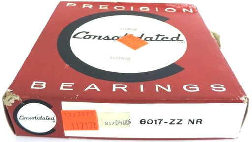 NIB CONSOLIDATED BEARINGS 6017-ZZ NR DEEP GROOVE BALL BEARING 6017ZZNR