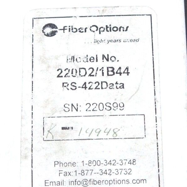 NIB FIBER OPTIONS 220D2/1B44 TRANSMISSION MODULE RS-422DATA