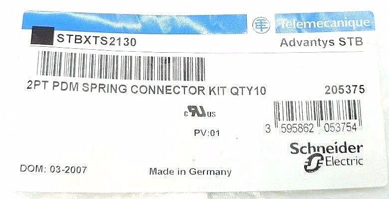 NEW TELEMECANIQUE STBXTS2130 ADVANTYS STB 2PT PDM SPRING CONNECTOR KIT QTY: 10