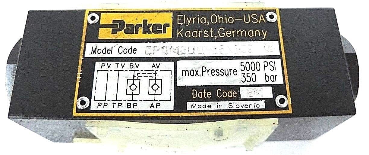 NEW PARKER CPOM2DDV55X309 HYDRAULIC CHECK VALVE 350BAR, 5000PSI
