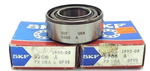 LOT OF 2 NIB SKF 5206 A BALL BEARINGS DOUBLE ROW 30MM ID, 5206A