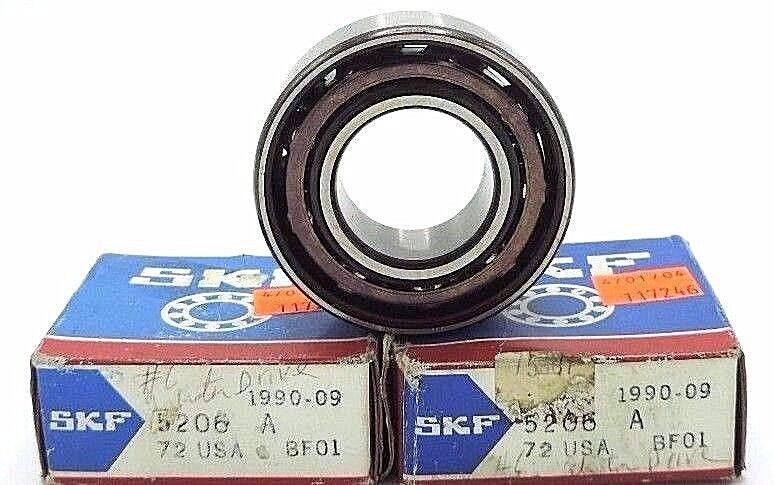 LOT OF 2 NIB SKF 5206 A BALL BEARINGS DOUBLE ROW 30MM ID, 5206A