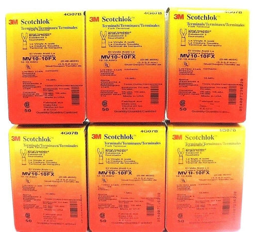 LOT OF 300 3M SCOTCHLOK MV10-10FX FORK TERMINALS MV1010FX, 12-10 AWG