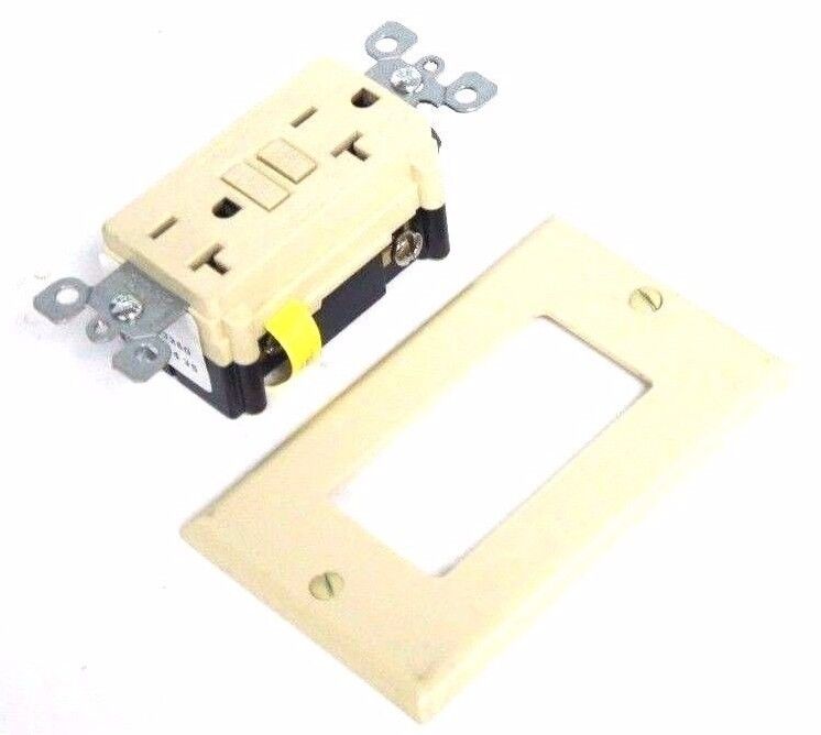 LOT OF 2 NIB LEVITON 8899-BI IVORY SMART LOCK RECEPTACLES GFCI 20A, 125V