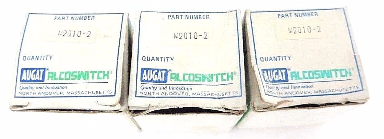 LOT OF 3 NIB AUGAT ALCOSWITCH M2010-2 PUSH BUTTONS M2010R, RED, M20102