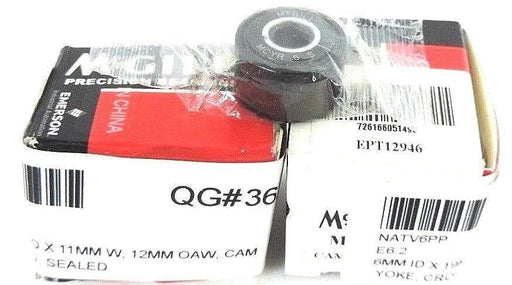 LOT OF 2 NIB MCGILL NATV6PP 6MM ID X 19MM OD X 11MM W, CAM YOKE, SEALED BEARINGS