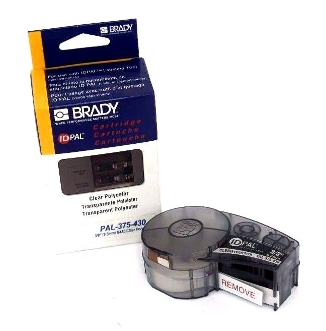 NIB BRADY PAL-375-430 CLEAR POLYESTER LABEL CARTRIDGE 3/8", 9.5MM, B430