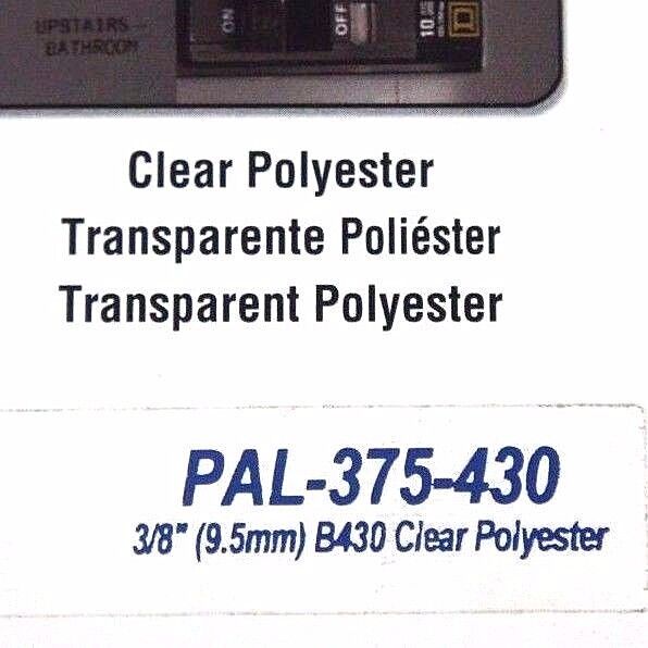 NIB BRADY PAL-375-430 CLEAR POLYESTER LABEL CARTRIDGE 3/8", 9.5MM, B430