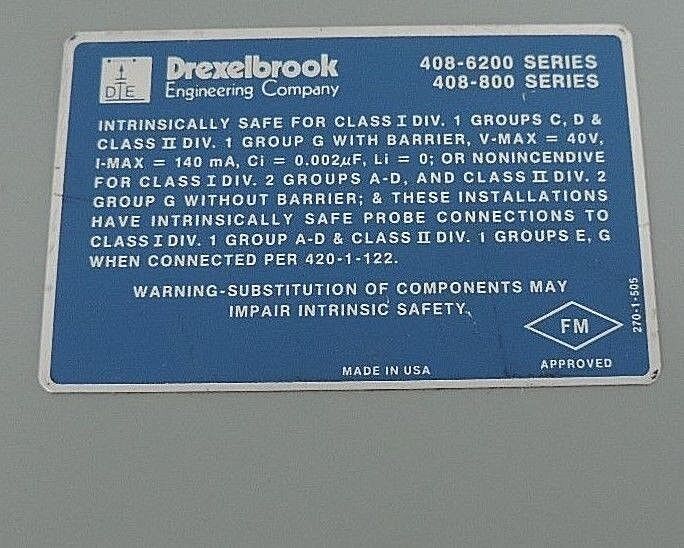 NEW DREXELBROOK 408-6200-001 UNIVERSAL TRANSMITTER 408-6200 SERIES W/ ENCLOSURE