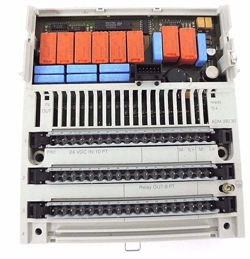 SCHNEIDER MODICON 170ADM39030 I/O BASE, 24VDC - 10PT IN 8PT RELAY OUT R/N: 04.08