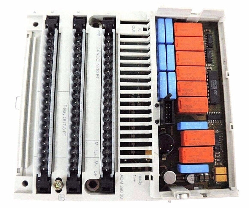 SCHNEIDER MODICON 170ADM39030 I/O BASE, 24VDC - 10PT IN 8PT RELAY OUT R/N: 04.08