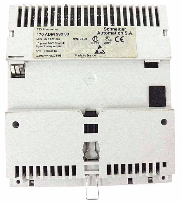 SCHNEIDER MODICON 170ADM39030 I/O BASE, 24VDC - 10PT IN 8PT RELAY OUT R/N: 04.08