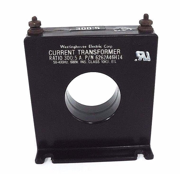 WESTINGHOUSE 6262A46H14 CURRENT TRANSFORMER RATIO: 300:5, 50-400HZ, 600V