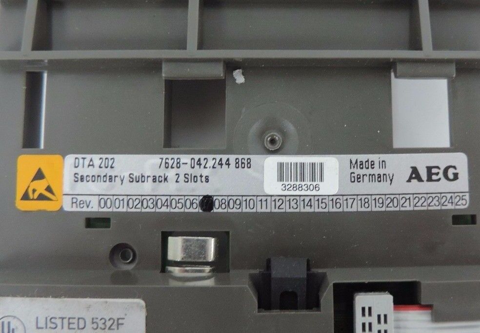 AEG SCHNEIDER ELECTRIC DTA 202 SECONDARY SUBRACK 2SLOTS 7628-042.244 868, DTA202