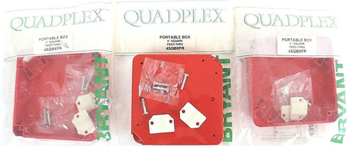 LOT OF 3 NEW BRYANT 4SQBXFR PORTABLE BOX 4" SQUARE FEED-THRU