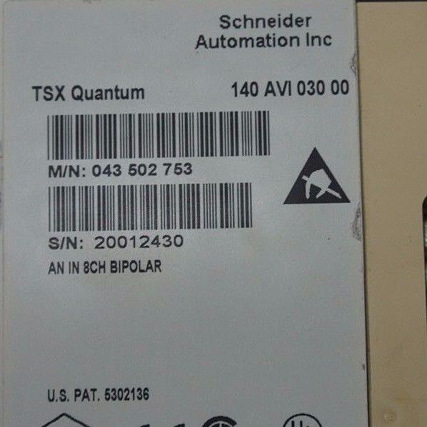 SCHNEIDER MODICON 140AVI03000 TSX QUANTUM ANALOG INPUT 043502753 140-AVI-030-00