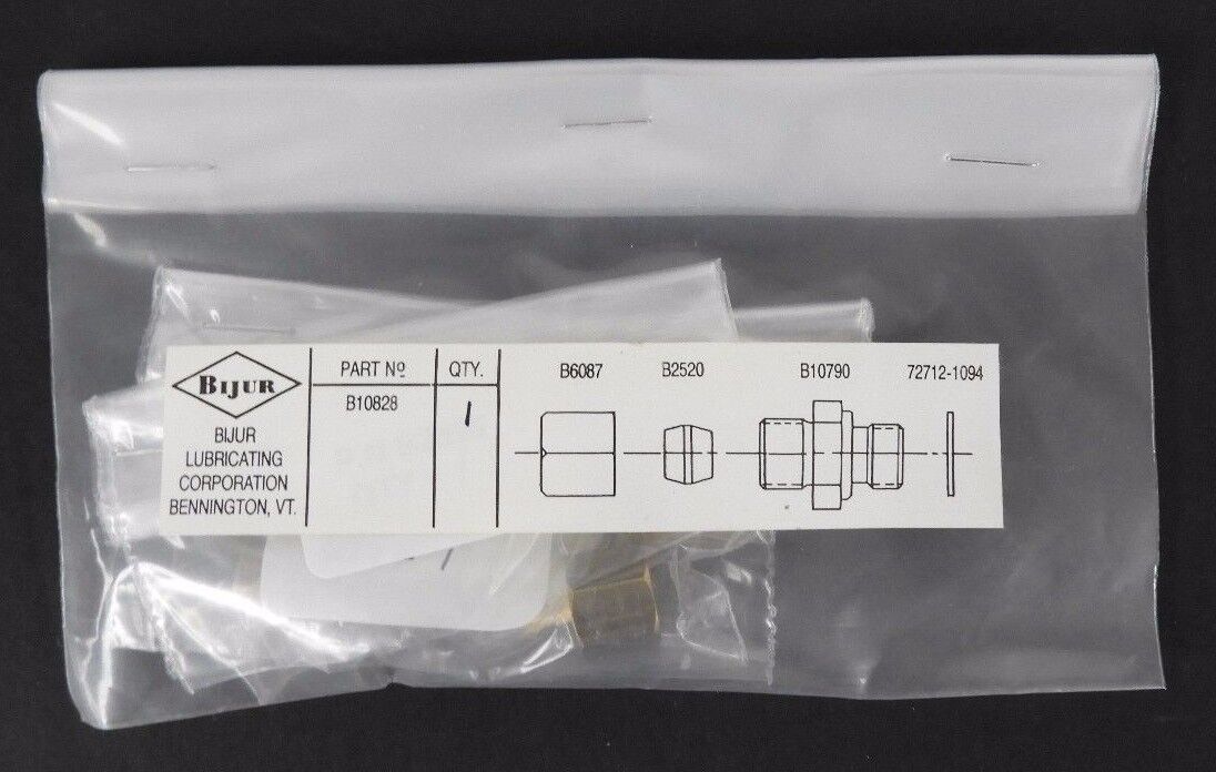 NEW BIJUR B10828 ADAPTER ASSEMBLY 1/4" B2520, B6087, B10790, 72712-1094