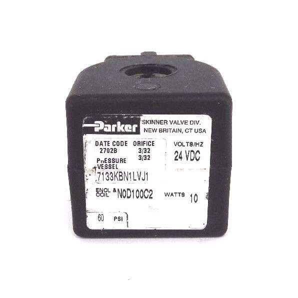 PARKER 7133KBN1LVJ1 VALVE 24VDC, 10 WATT, 3/32 ORIFICE,  7D100C2 22 1SHF7