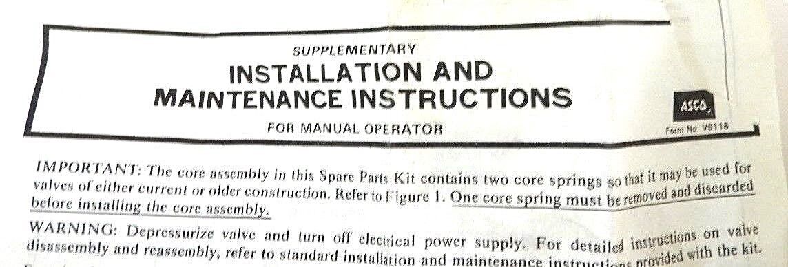 NEW ASCO 302697 REBUILD KIT 8345 AC