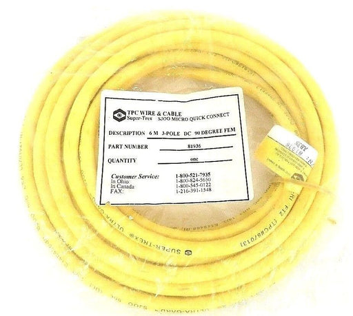 NEW TPC WIRE & CABLE 81936 90 DEGREE FEMALE CABLE 6M, 3-POLE DC