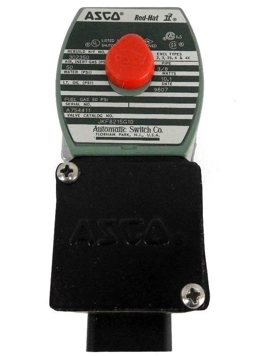NEW ASCO JKF8215G10 SOLENOID VALVE 120/60 - 110/50, 3/8 PIPE, 10.1 WATTS, 50PSI