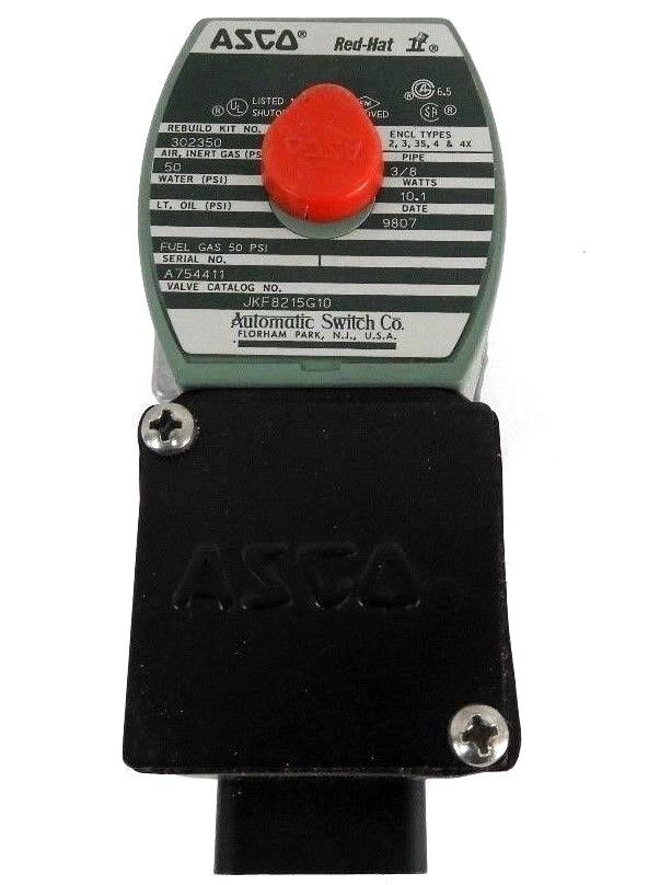 NEW ASCO JKF8215G10 SOLENOID VALVE 120/60 - 110/50, 3/8 PIPE, 10.1 WATTS, 50PSI