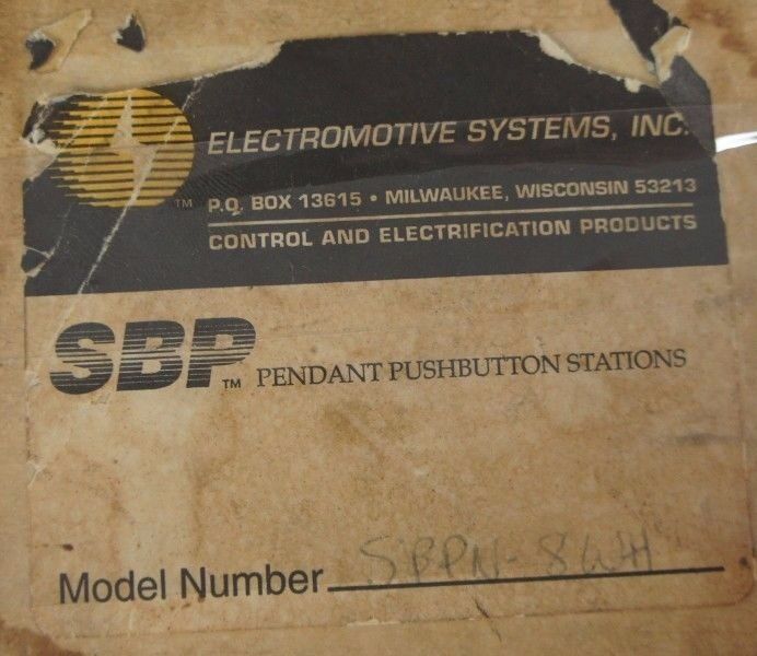 ELECTROMOTIVE SBPN-8WH PENDANT PUSHBUTTON CONTROL STATION SBPN8WH