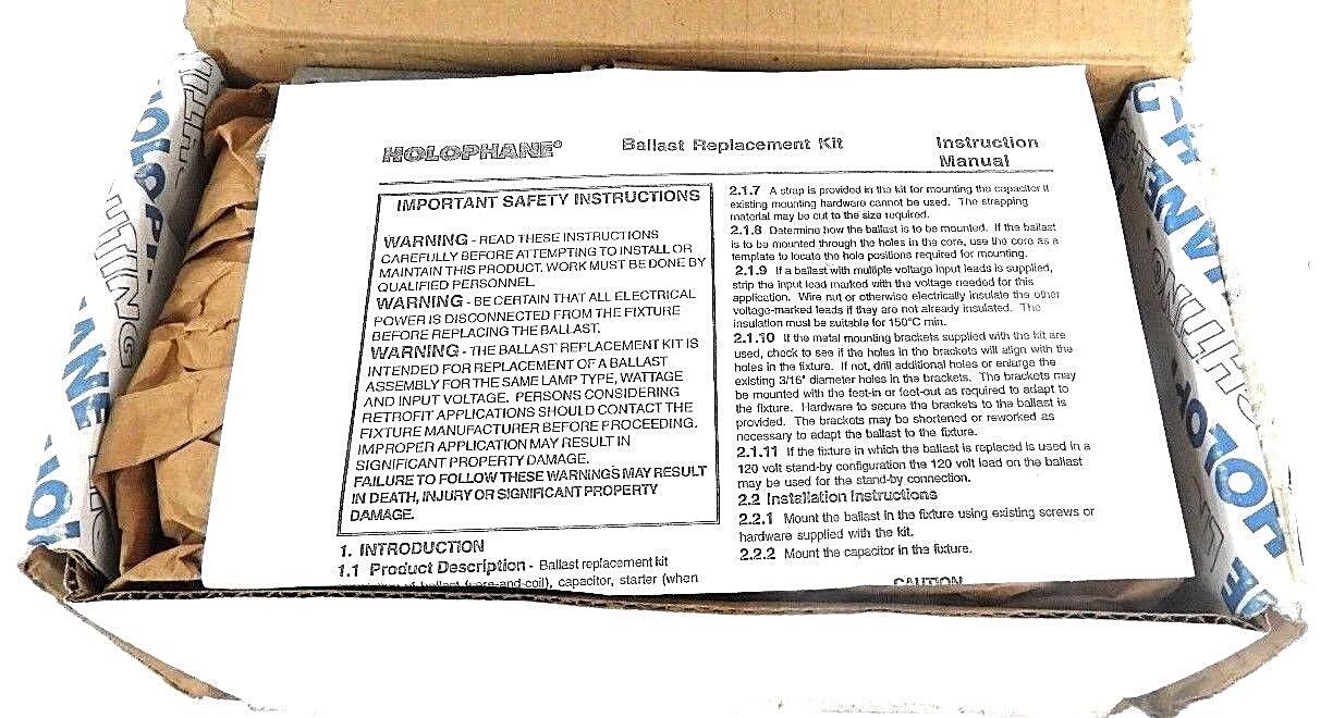 NIB HOLOPHANE RBKC10MHMTB BALLAST REPAIR KIT, 120/208/240/277V, GDZ0G1, 3899-RFM