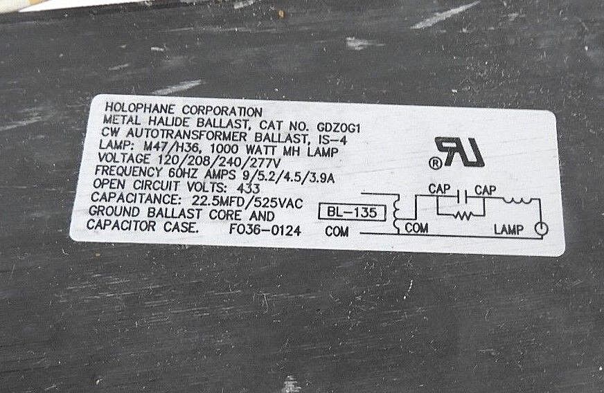 NIB HOLOPHANE RBKC10MHMTB BALLAST REPAIR KIT, 120/208/240/277V, GDZ0G1, 3899-RFM
