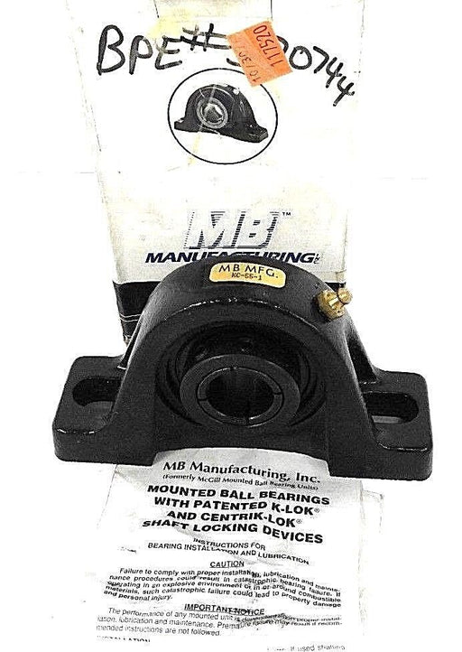 NIB MB MFG. KC-55-1 PILLOW BLOCK BALL BEARING 1INCH DIA 2BOLT KROWN REGAL SERIES