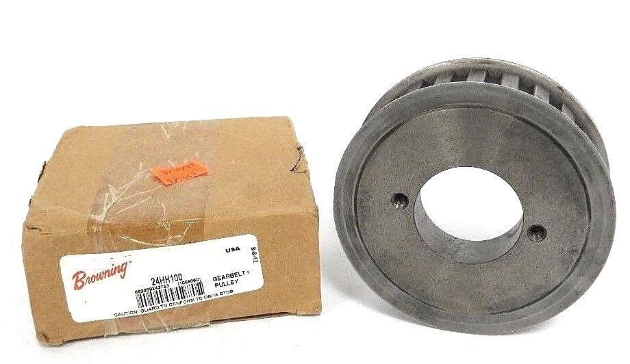 NIB BROWNING 24HH100 GEAR BELT PULLEY 3/8-1-1/2IN BORE 24TEETH
