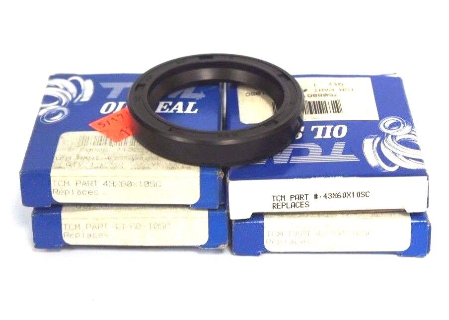 LOT OF 4 NIB TCM 43X60X10SC OIL SEALS 43MM X 60MM X 10MM