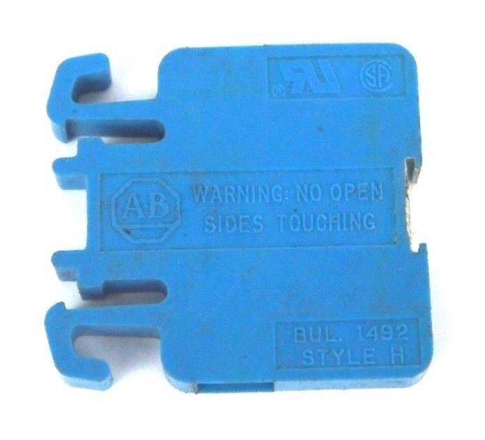 LOT OF 8 ALLEN BRADLEY 1492 STYLE H BLUE TERMINAL BLOCKS, 1492-H, 1492H