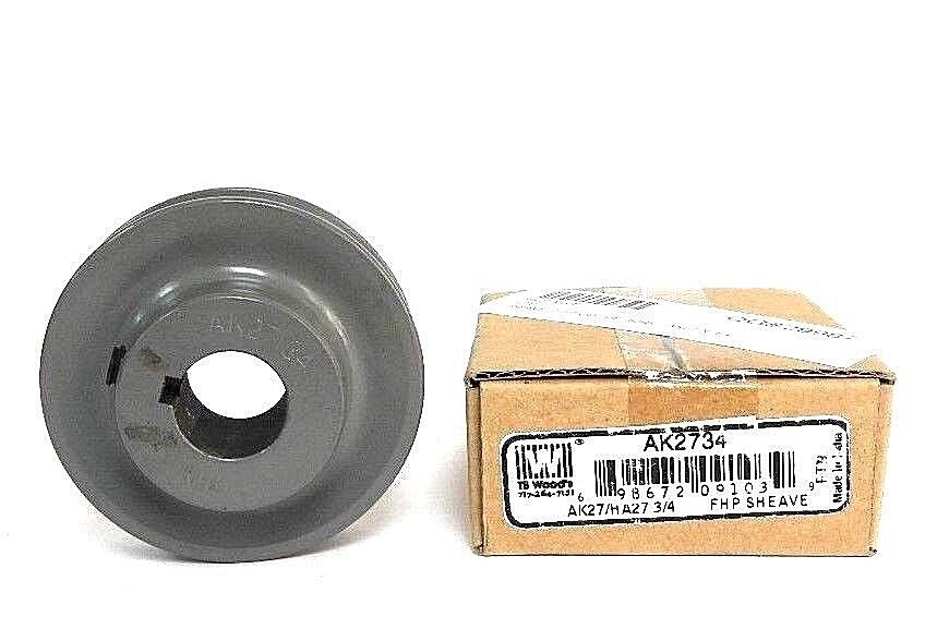 LOT OF 2 NEW TB WOOD'S AK2734 FHP SHEAVES AK27/HA27 3/4