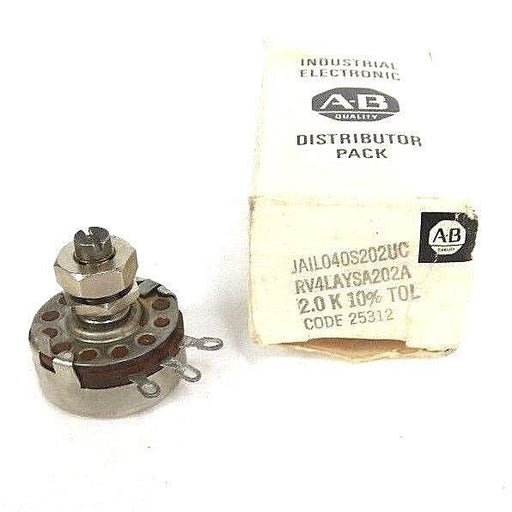 NIB ALLEN BRADLEY JAIL040S202UC POTENTIOMETER 2.0K-OHM 10% TOLERANCE 25312