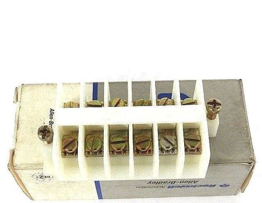 NIB ALLEN BRADLEY 1492-HJ86 SURFACE MOUNTED TERMINAL BLOCK SER. A, 25A, 6 POLE