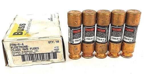 LOT OF 5 NEW COOPER BUSSMANN FRN-R-4 FUSES FRNR4, 250V