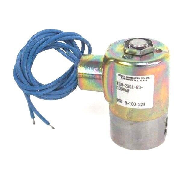 LOT OF 2 NIB VERSA ESM-2301-80-120V60 SOLENOID VALVES 0-100 PSI, 12W