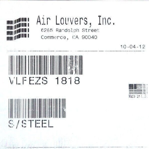 LOT OF 4 NEW AIR LOUVERS VLFEZS-1818 STAINLESS STEEL ACTIVAR VISION LITES