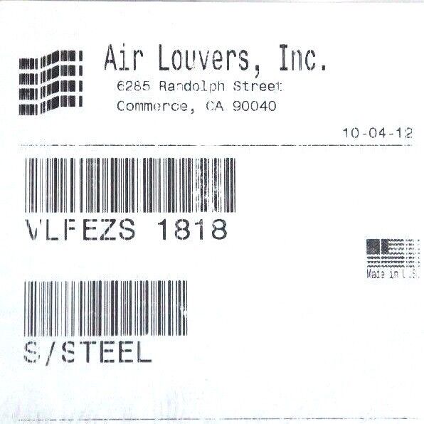 LOT OF 4 NEW AIR LOUVERS VLFEZS-1818 STAINLESS STEEL ACTIVAR VISION LITES